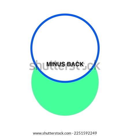 subtract back minus Abstract two circle overlap Venn diagram vector illustration eps 