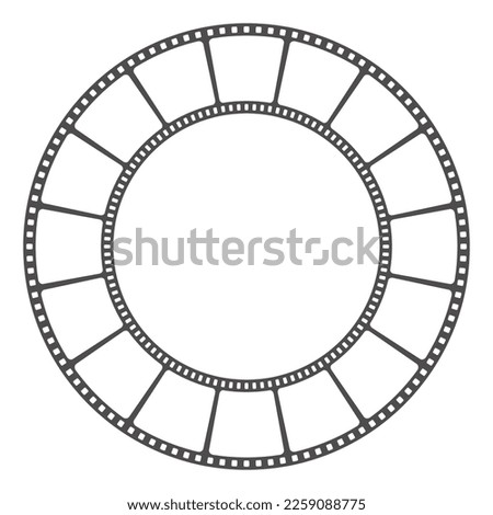 film reel round frame vector illustration