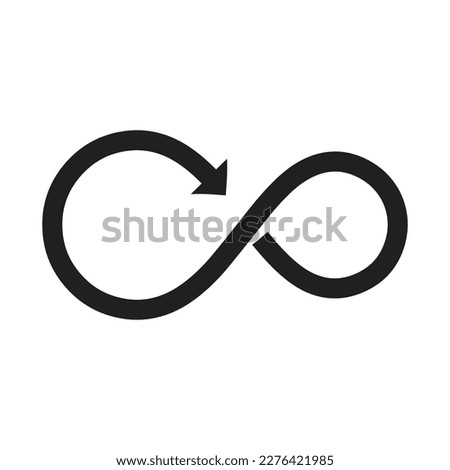 arrow shape infinity icon symbol vector illustration 