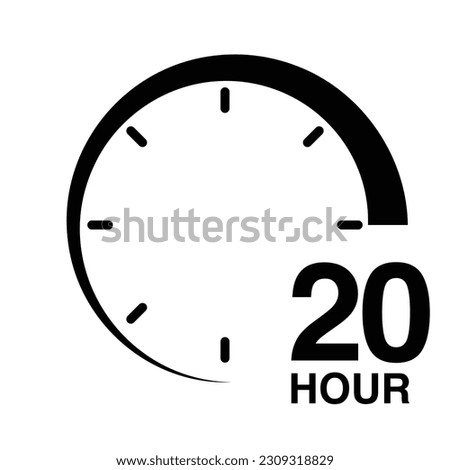 20 hour protection clock time sign icon symbol vector illustration isolated on white background