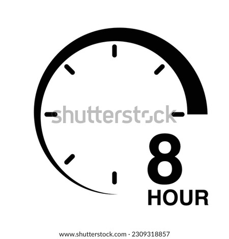 8 hour protection clock time sign icon symbol vector illustration isolated on white background