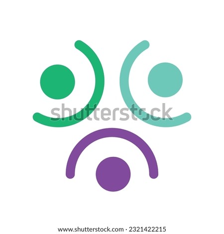 3 People togetherness and community concept logo abstract vector illustration eps