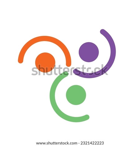 3 People togetherness and community concept logo abstract vector illustration eps