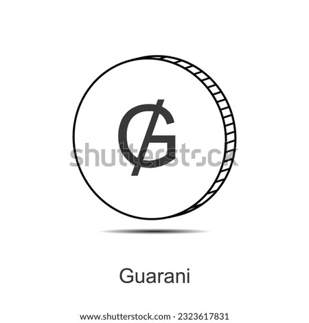 paraguay guarani coin symbol vector illustration eps