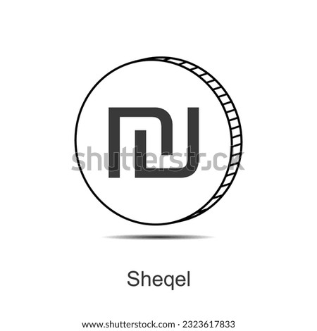 israeli shekel coin vector illustration eps