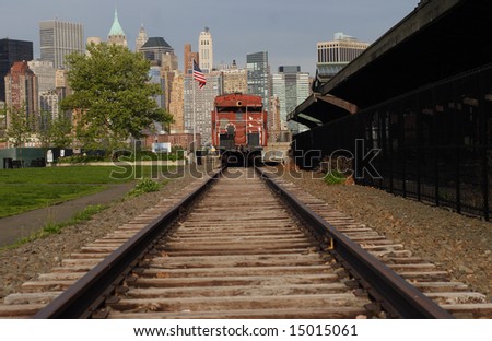 Old railroad line at Liberty state Park