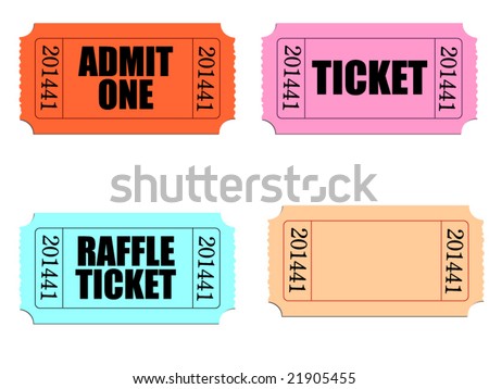 Vector Of Several Tickets With Perforated Edges. Customize Blank Ticket ...