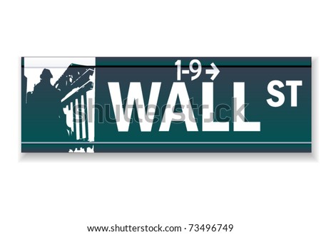 Realistic Wall street vector sign