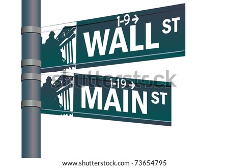 Wall street main street vector intersection