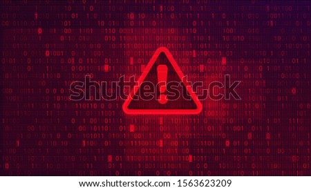 Abstract Red Background with Binary Code Numbers. Data Breach, Malware, Cyber Attack, Hacking Concept