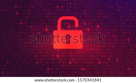 Abstract Red Background with Binary Code Numbers. Data Breach, Malware, Cyber Attack, Hacking