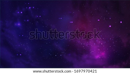 Vector cosmic illustration. Colorful space background with stars