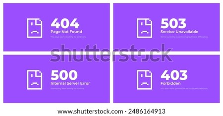 Web error pages layout vector design