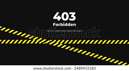 403 Forbidden error page. Vector layout template