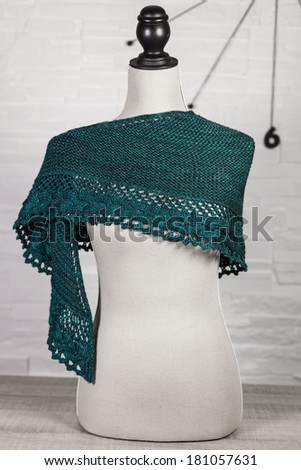 beautiful knitted fashion shawl scarf on a designer tailor bust\
Girl accessories knitting