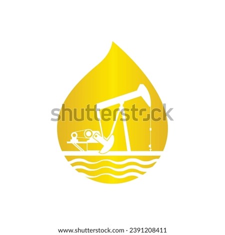 pump jack logo oil vector icon