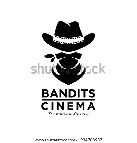 cowboy bandit western logo icon design