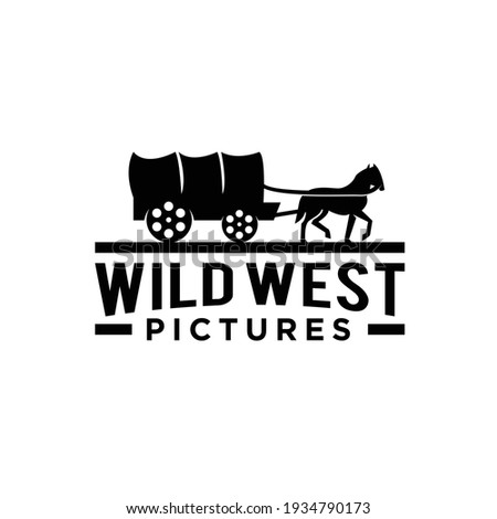 Texas horse antique carriage western logo icon design