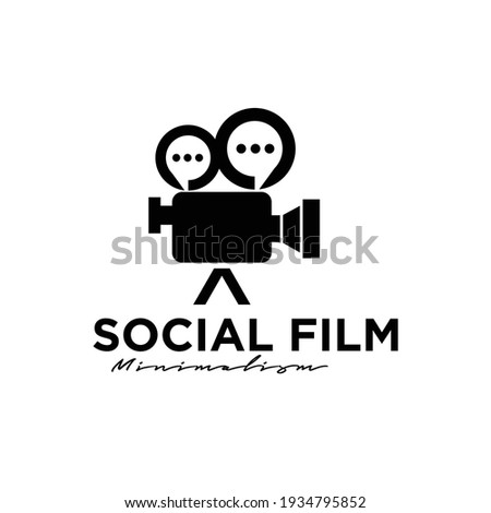 talk chat camera film logo icon design
