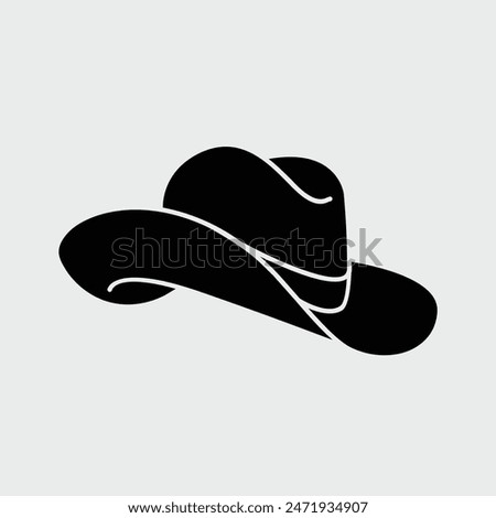 black Cowboy hat logo icon design vector illustration template