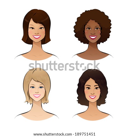 Human Race Women. Vector Set. - 189751451 : Shutterstock