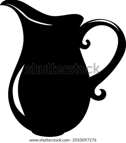 Vector silhouette of a jug. Vector silhouette of a  pitcher