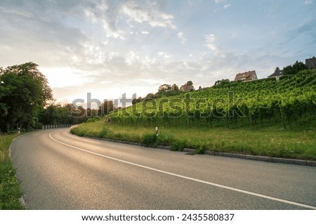 Similar – Image, Stock Photo Curvy road in green forest