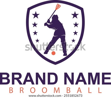 broom ball sports logo design