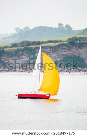 Similar – Image, Stock Photo Sailboats in a small harbour at the lake