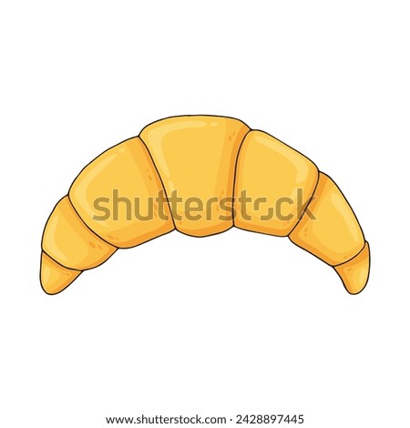 Hand drawn croissant icon for design menu cafe, bistro, restaurant, bakery shop, label, packaging. French bread drawing. Delicious dessert for breakfast. Vector illustration isolated on white