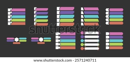 Infographic template 5 steps vector set