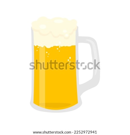Glass of beer and horseshoe for St Patricks day on grey background