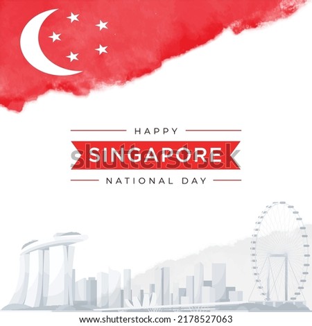Vector illustration August 9th Singapore's independence day. city-state Singapore National Day. celebration republic, graphic for design element