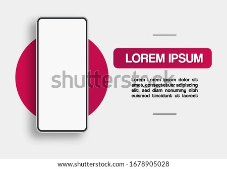 Illustration of smart phone with front view for telephone commerce of networks and mobile technologies