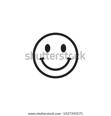 Smile face emoticon icon vector. Flat design style on white background.