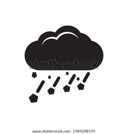 Hail cloud icon vector. Simple design on white background.