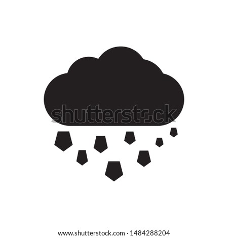 Hail cloud icon vector. Simple design on white background.