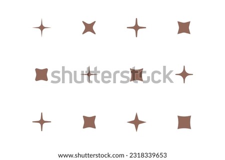Set of geometric shape - stars and rhombus. Modern linear design sign.