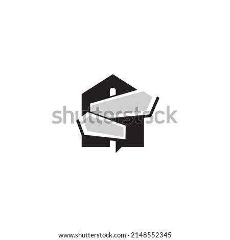 Street Sign and House logo or icon design