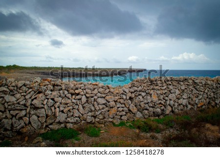 Lighthouse in the thunderstorm. Cala n'Bosch. Minorca  Foto stock © 