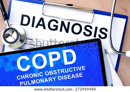 Form with word diagnosis and tablet with Chronic obstructive pulmonary disease (COPD)