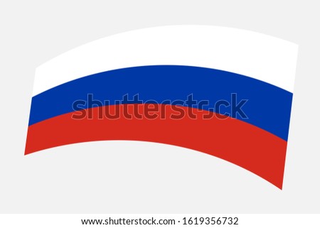 Russian Flag in the form of a ribbon or rainbow, vector. Flag of Russia. National Flag of Russia  (Russian Federation), vector. Tricolor- white, blue, red Stock fotó © 