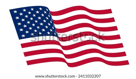 Vector image of American Flag. USA flag eps