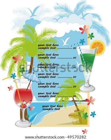 Summer Soft Drink Menu Cover Stock Vector Illustration 49570282 ...