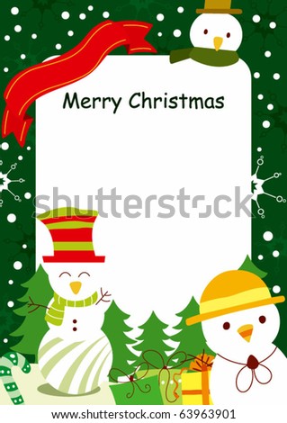 Abstract Christmas Frame Background Stock Vector Illustration 63963901