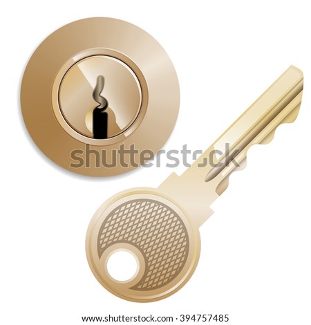 round Pin tumbler lock and key