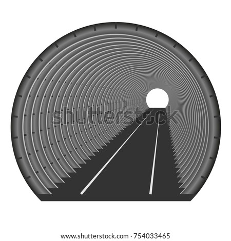 A subway tunnel or car underground. The construction of tubing. Light at the end of the tunnel. Exit or entry somewhere