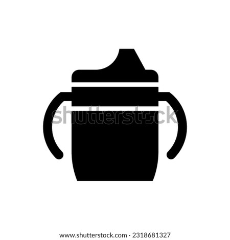 Sippy cup icon, logo isolated on white background