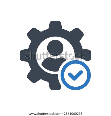 User Gear Approval Icon On White Background