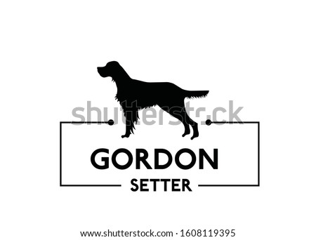 Gordon setter dog logo vector icon